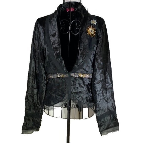 BCBGirls | Girls Black Velvet Like Blazer - Picture 1 of 7